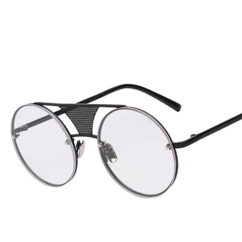 Rimless Punk Round Metal Retro Unisex sunglasses